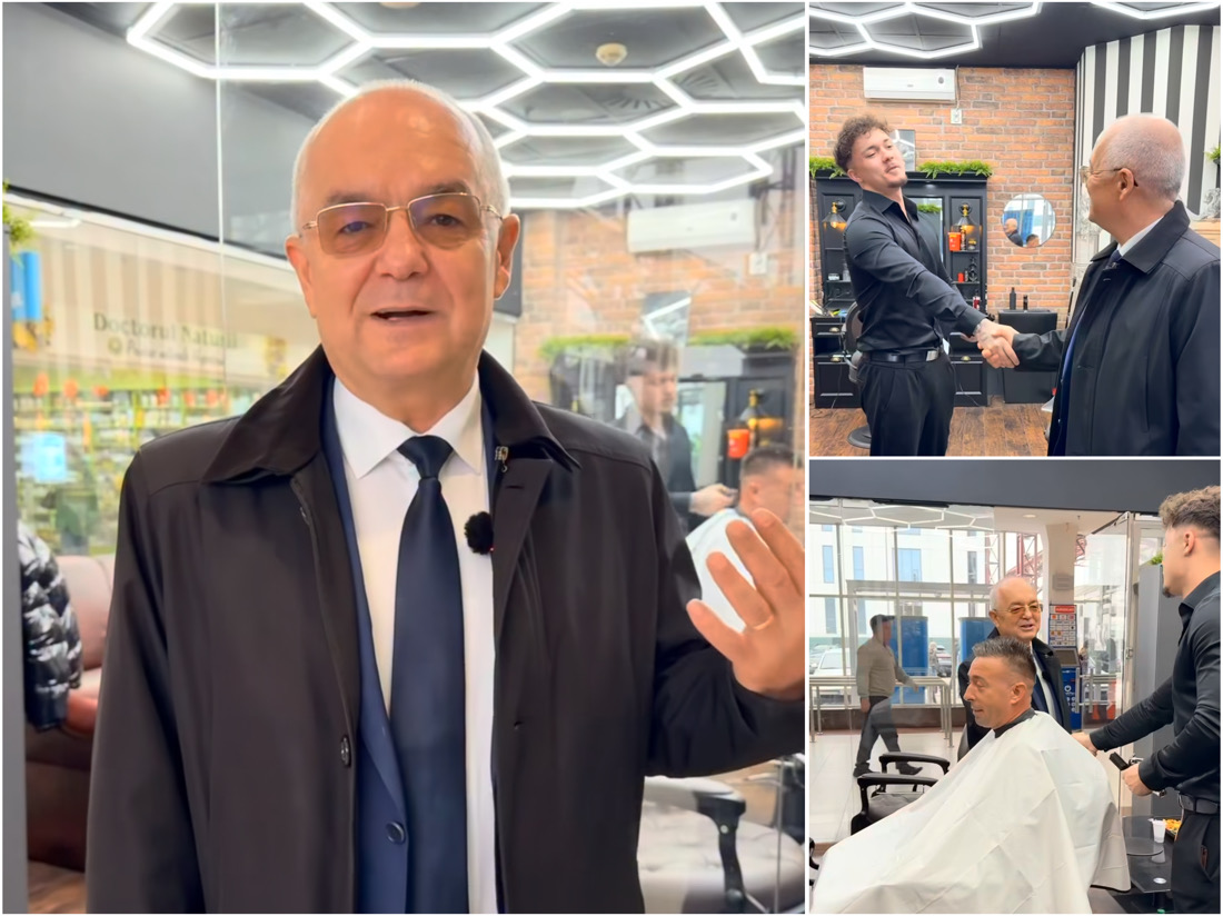 O fostă sală de păcănele din Cluj-Napoca găzduiește acum o frizerie, după cum arată primarul Emil Boc într-un videoclip publicat pe Facebook. | Foto: captură video / Facebook Emil BOC