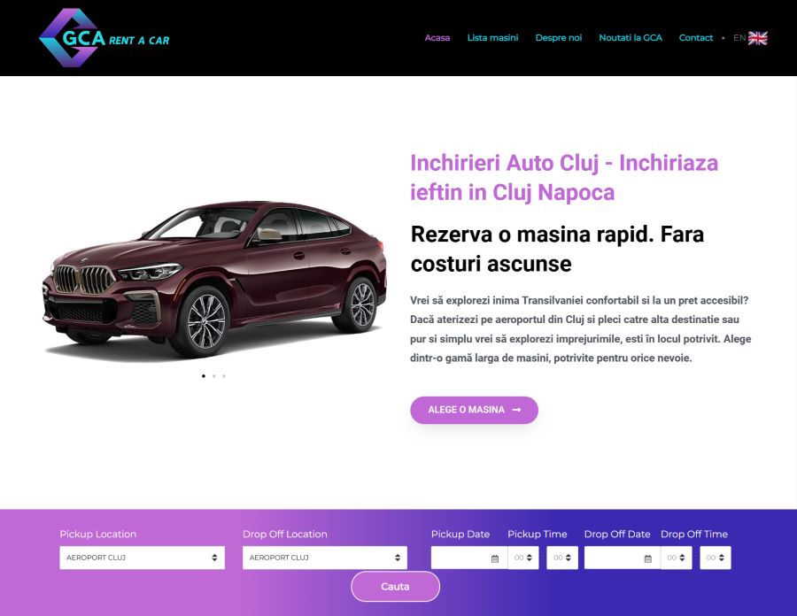 Închirieri Auto la ClujNapoca. GCA RentACar tarife mici, servicii