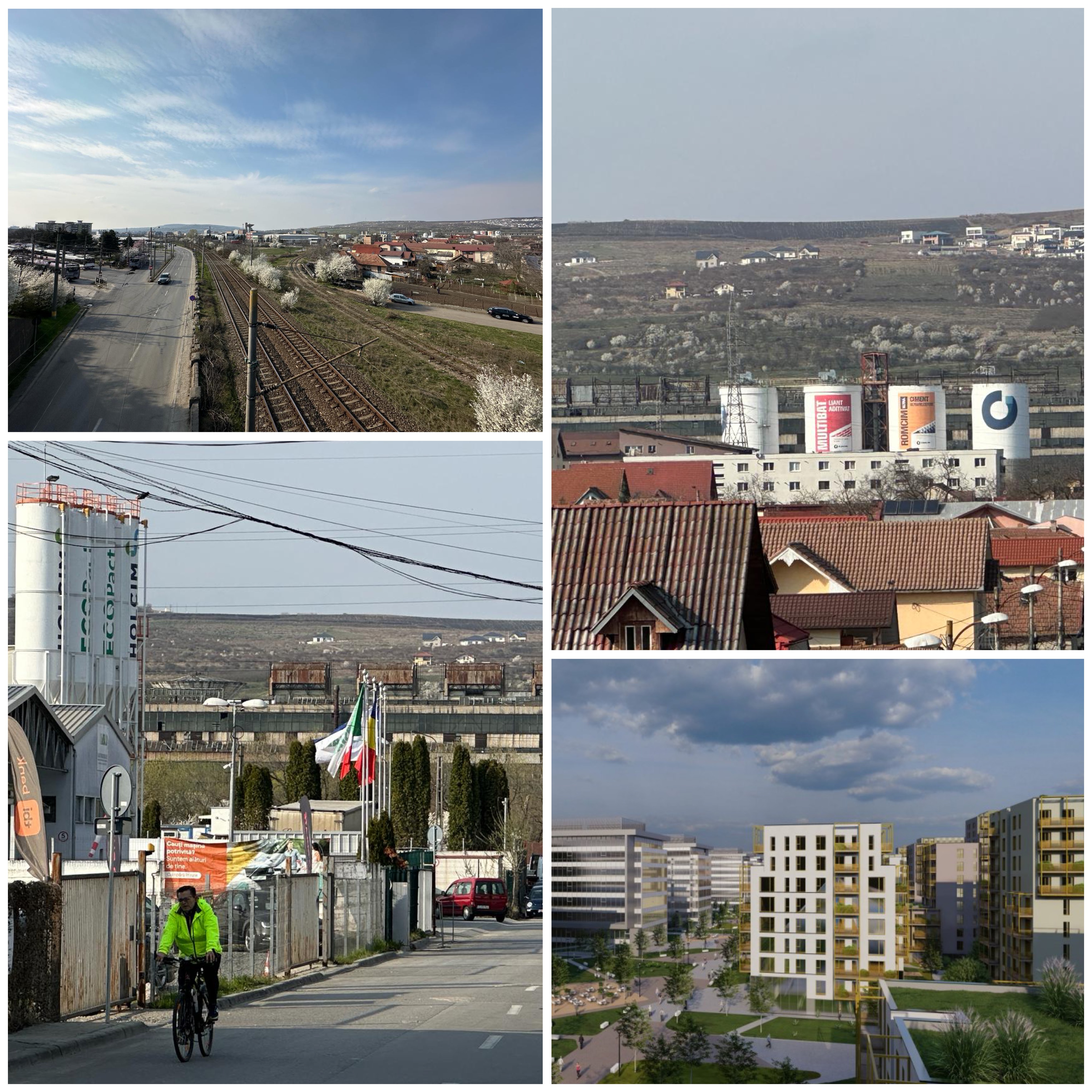 Zona dintre strada Plevnei – Podul IRA se va transforma dintr-o platformă industrială aproape abandonată într-un cartier modern cu facilități demne de secolul XXI, cu spații verzi și locuri de relaxare | colaj: monitorulcj.ro