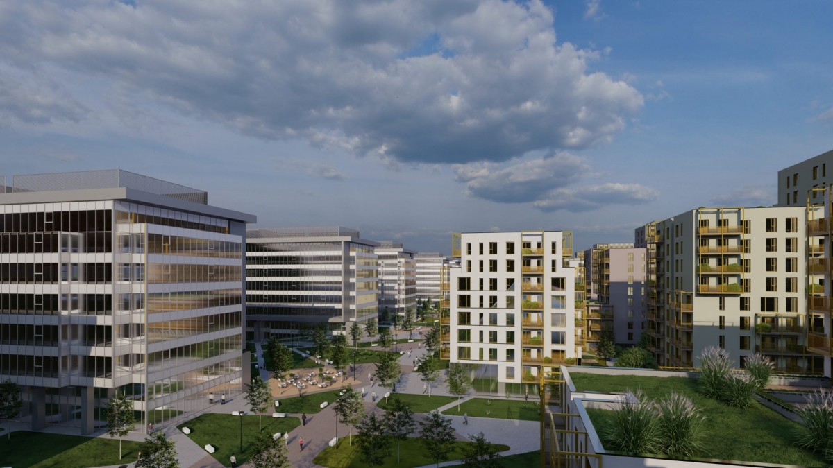 Proiectul dezvoltatorului Prime Kapital va cuprinde un complex rezidențial cu 1.400 de apartamente, birouri și un centru comercial, dar și  spații verzi. Foto: Prime Kapital