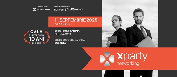 X Party & Networking – cea mai importantă platformă de networking strategic din zona Transilvaniei, și nu numai, - celebrează alături de colaboratori 10 ani de parteneriate reușite.