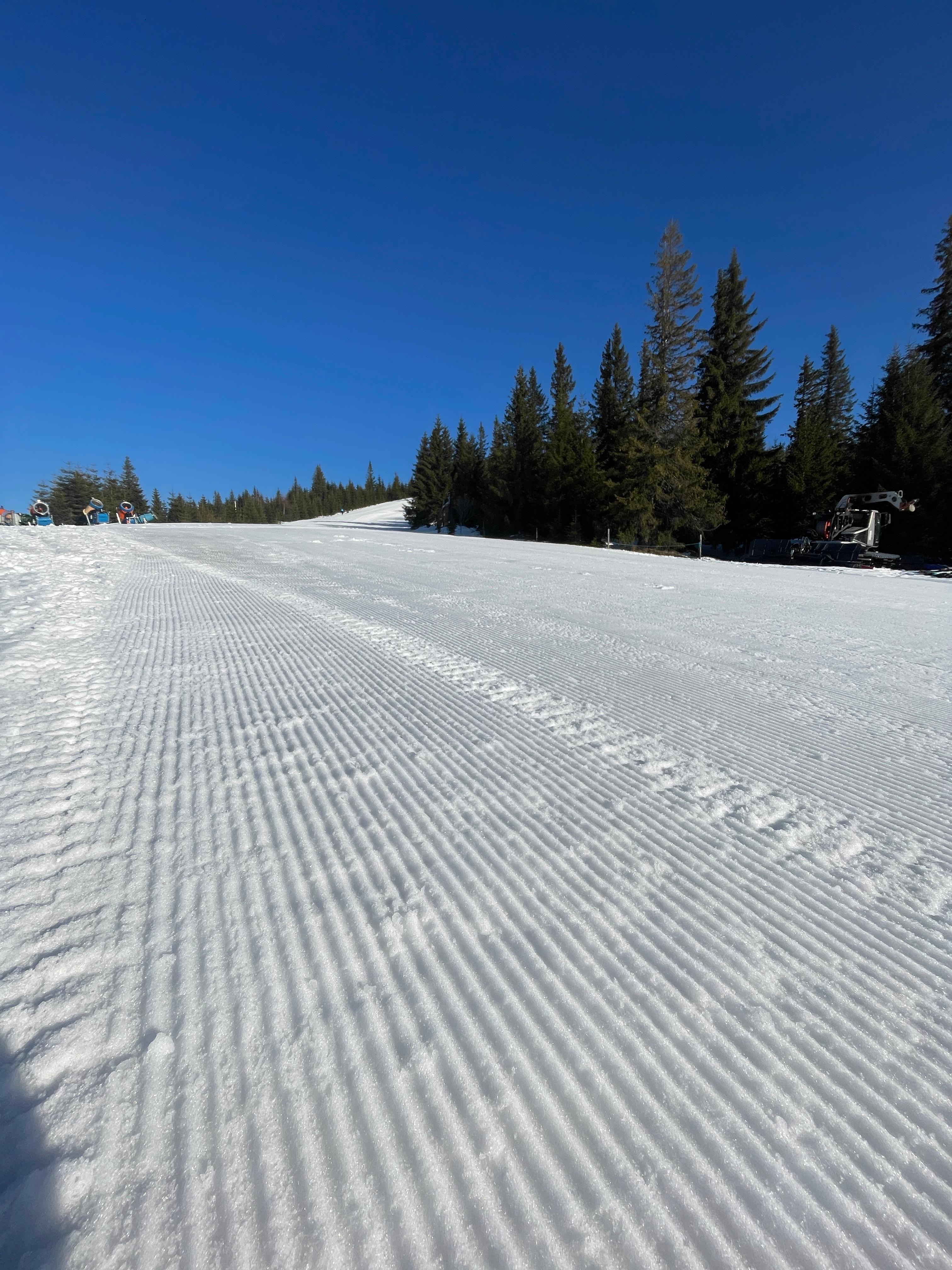 Stațiunea Buscat, aflată la&nbsp;doar&nbsp;o oră&nbsp;distanță&nbsp;de Cluj-Napoca,&nbsp;are încă zăpadă suficientă pentru practicarea sporturilor de iarnă. Foto: Buscat Resort